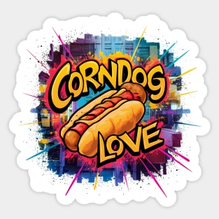 Corndog Love Design Sticker